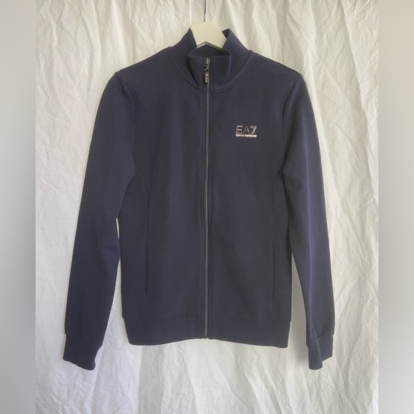 Emporio Armani EA7 Sweatshirt Hoodie Man Blue Size Medium - Picture 13 of 16